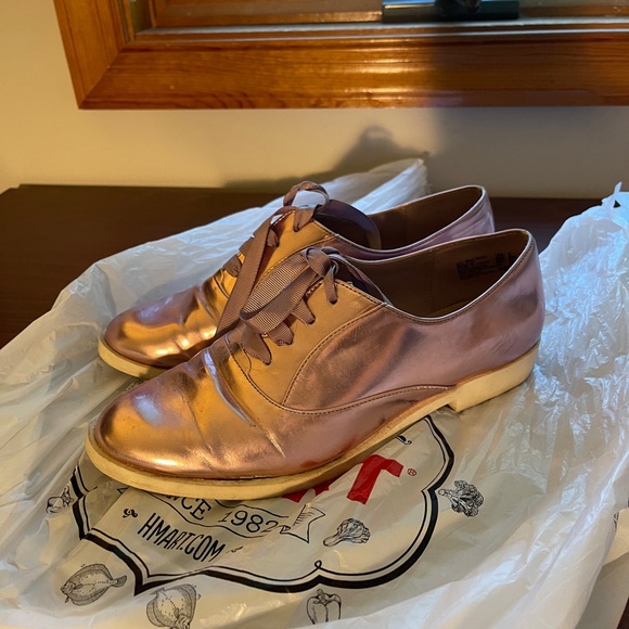 Blush Pink Metallic Christian Siriano for Payless Lace Up Oxfords US6 - Picture 11 of 11